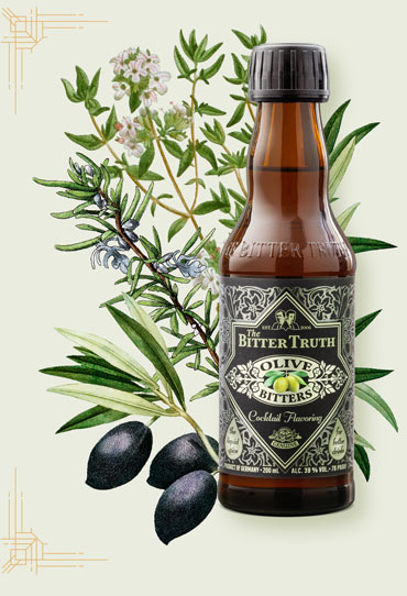 The Bitter Truth Olive Bitters Illustration with herbs